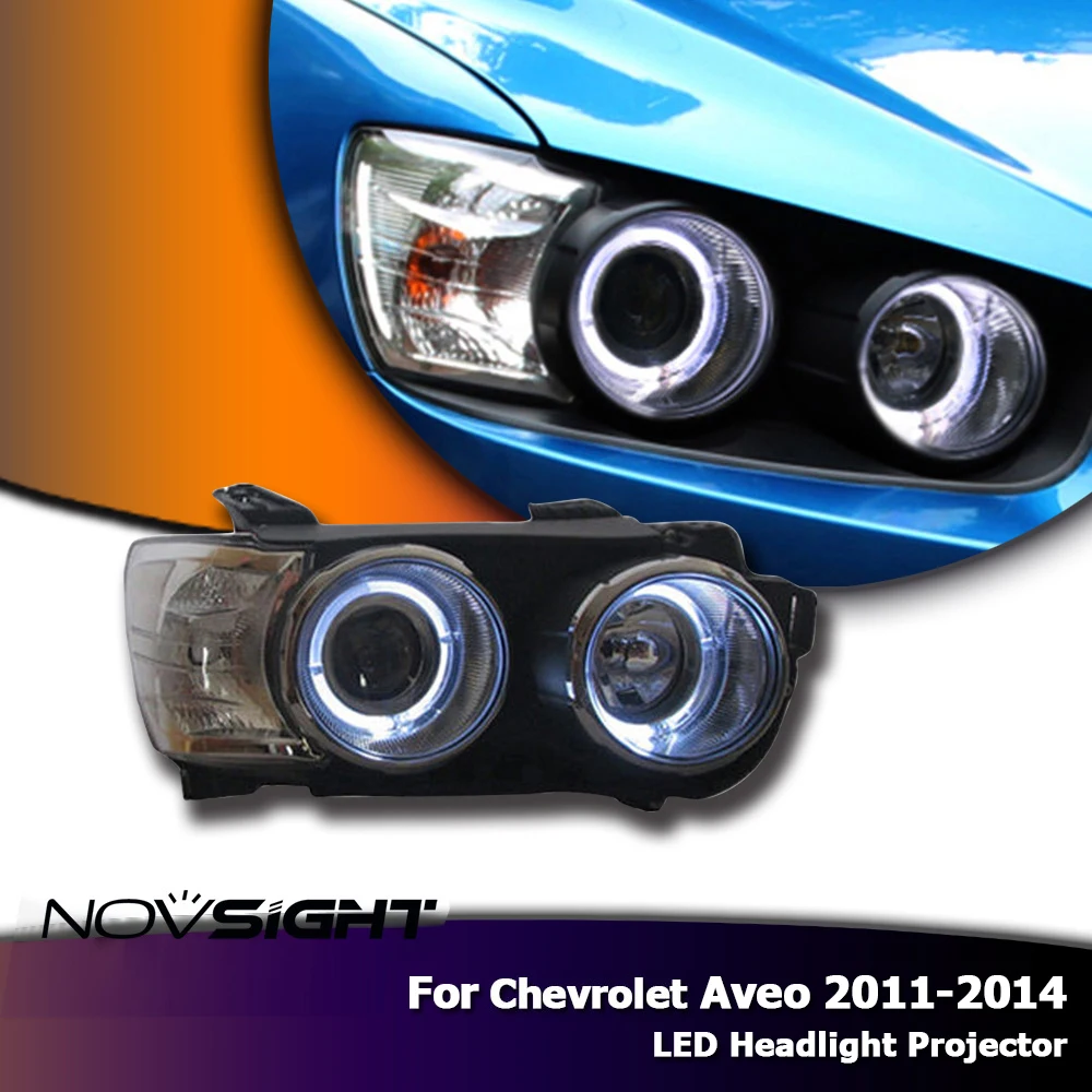 Автомобильный светодиодный головной светильник s в сборе проектор DRL противотуманный светильник сигнал поворота для Chevrolet Aveo 2011