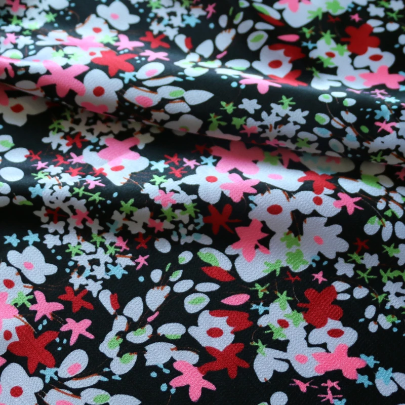 

Soft Shirt Scarf Lining Material Charmeuse Satin Neon Fabric Floral