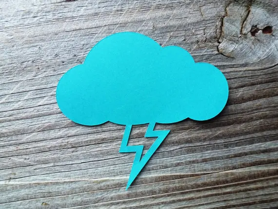 lightning bolt in rain cloud favor tags wedding wish tree present