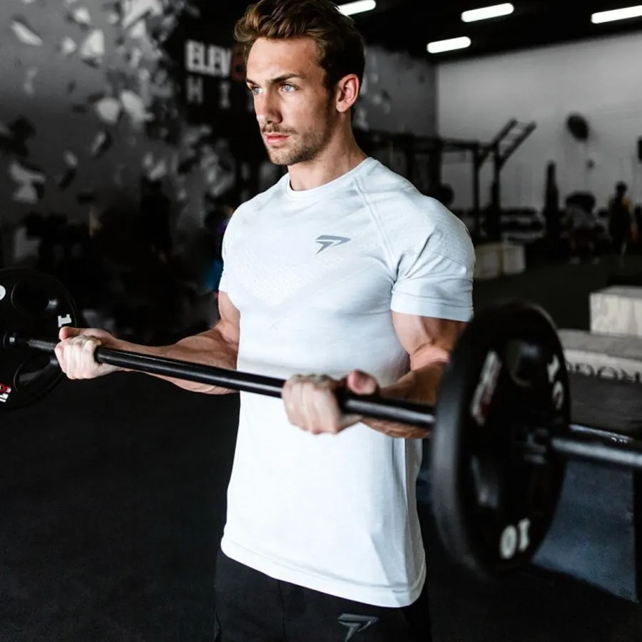Мужская спортивная футболка для бега, компрессионная быстросохнущая облегающая футболка, мужская спортивная футболка для фитнеса, пробежек, тренировочная футболка, Топы, одежда для кроссфита