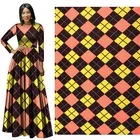 Пользовательские африканские национальные костюмы голубой геометрический принт узор полиэстер печатных ткань высокого качества платье костюм ткань для рукоделия