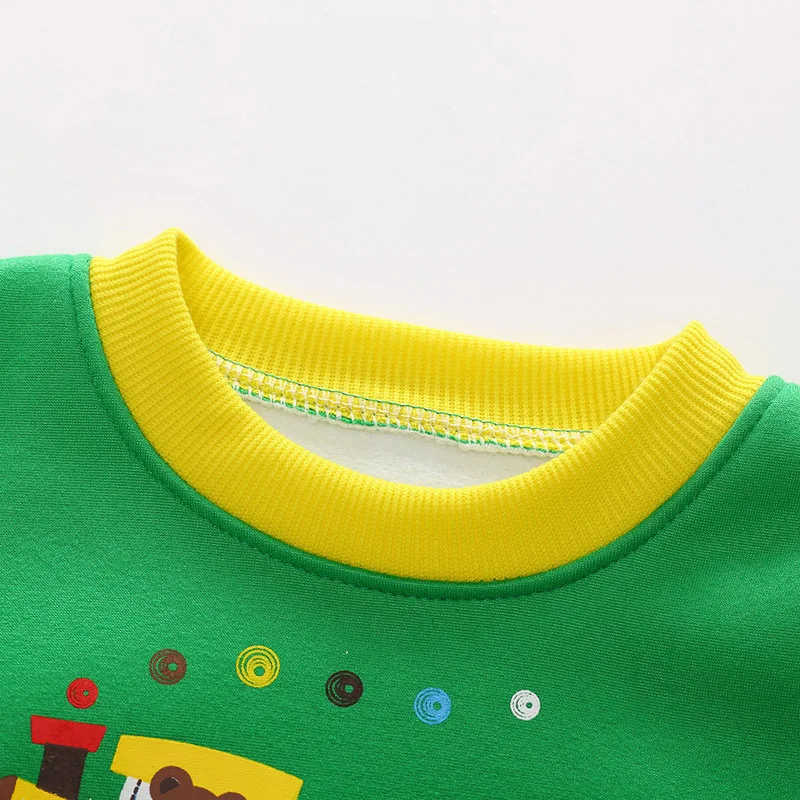 Новинка Детская Толстовка для малышей хлопковые толстовки с длинными рукавами и рисунком для малышей плотная теплая верхняя одежда для малышей, осенне-зимняя одежда