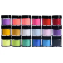 18 цветов Типсы для дизайна ногтей УФ гель порошок дизайн пыли 3D набор для украшения