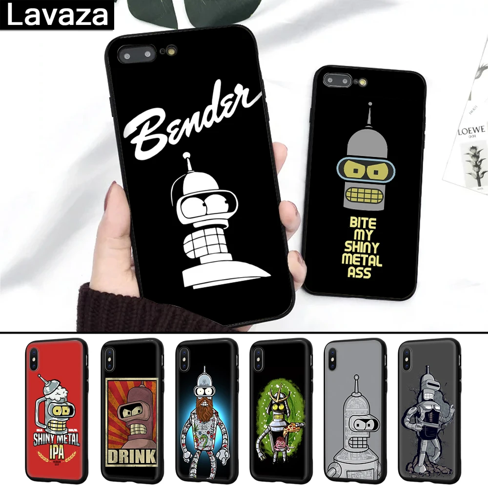 

Lavaza Futurama Bender Best Friends Gift Silicone Case for iPhone 5 5S 6 6S 7 8 Plus X XR XS Max