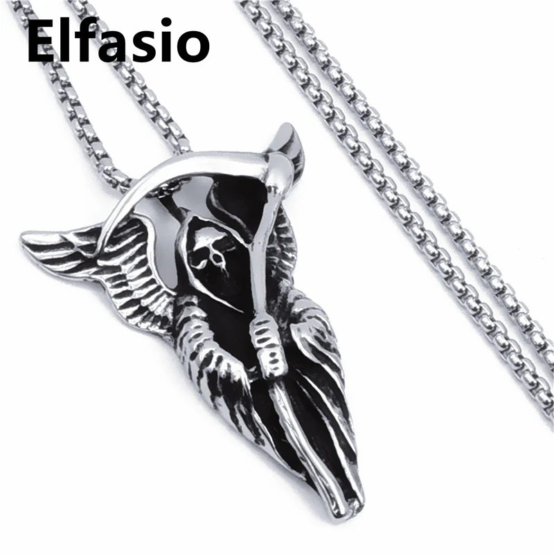 Мужской большой кулон из нержавеющей стали с цепочкой в коробке|biker pendant|stainless steel