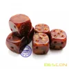 Bescon Raw Unpainted Marble 16MM D6 Game Dice with Blank 6th Side, 3 Assorted Color Set of 18pcs, Blank Marble Cube 3