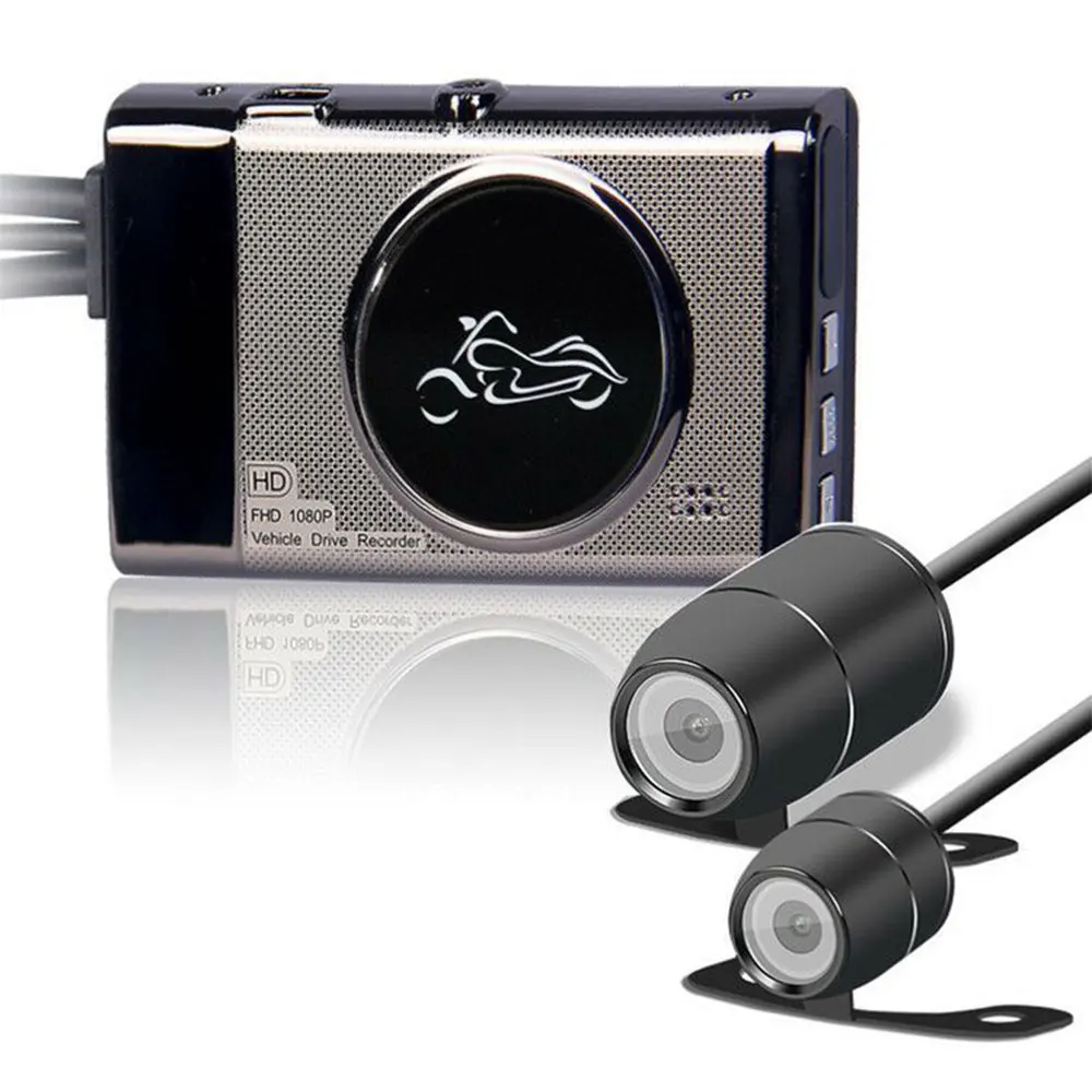

Upgraded 1080P Full HD Motorcycle Camera DVR Front and Rear Camera Recording System Dual Lens Dash Cam GPS Pre-record