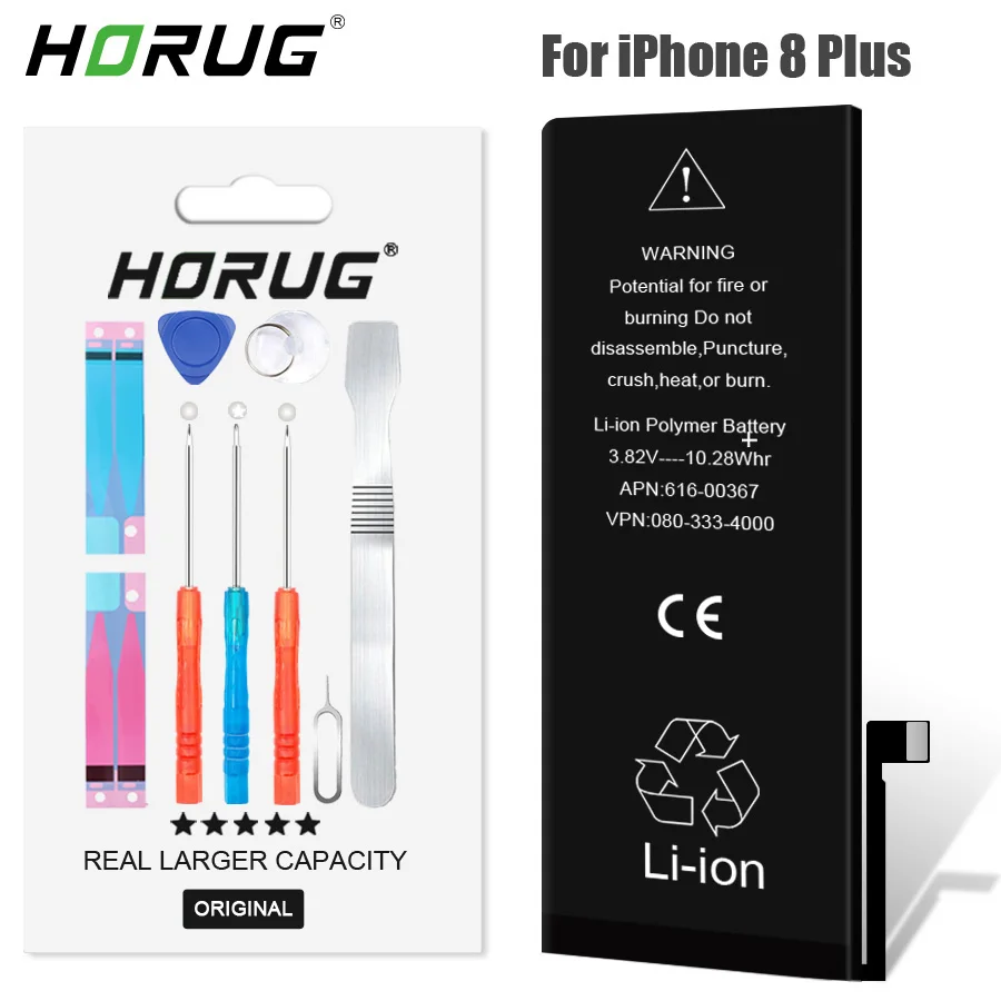 

2019 NEW HORUG 100% Original Mobile Phone Battery For iPhone 8 Plus Battery Capacity Sticker Replacement Phone Batteries
