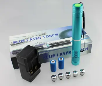 

NEW Super Military Blue Laser Pointer 5000000m 500W 450nm Lazer Burning Match/Dry Wood/Candle/Black/Burn Cigarettes+Gift Box