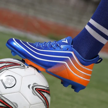 

YRRFUOT Professional Soccer Football Shoes Men Women Outdoor TF Turf Long Soccer Cleats Athletic Trainers Sneakers Adults Boots