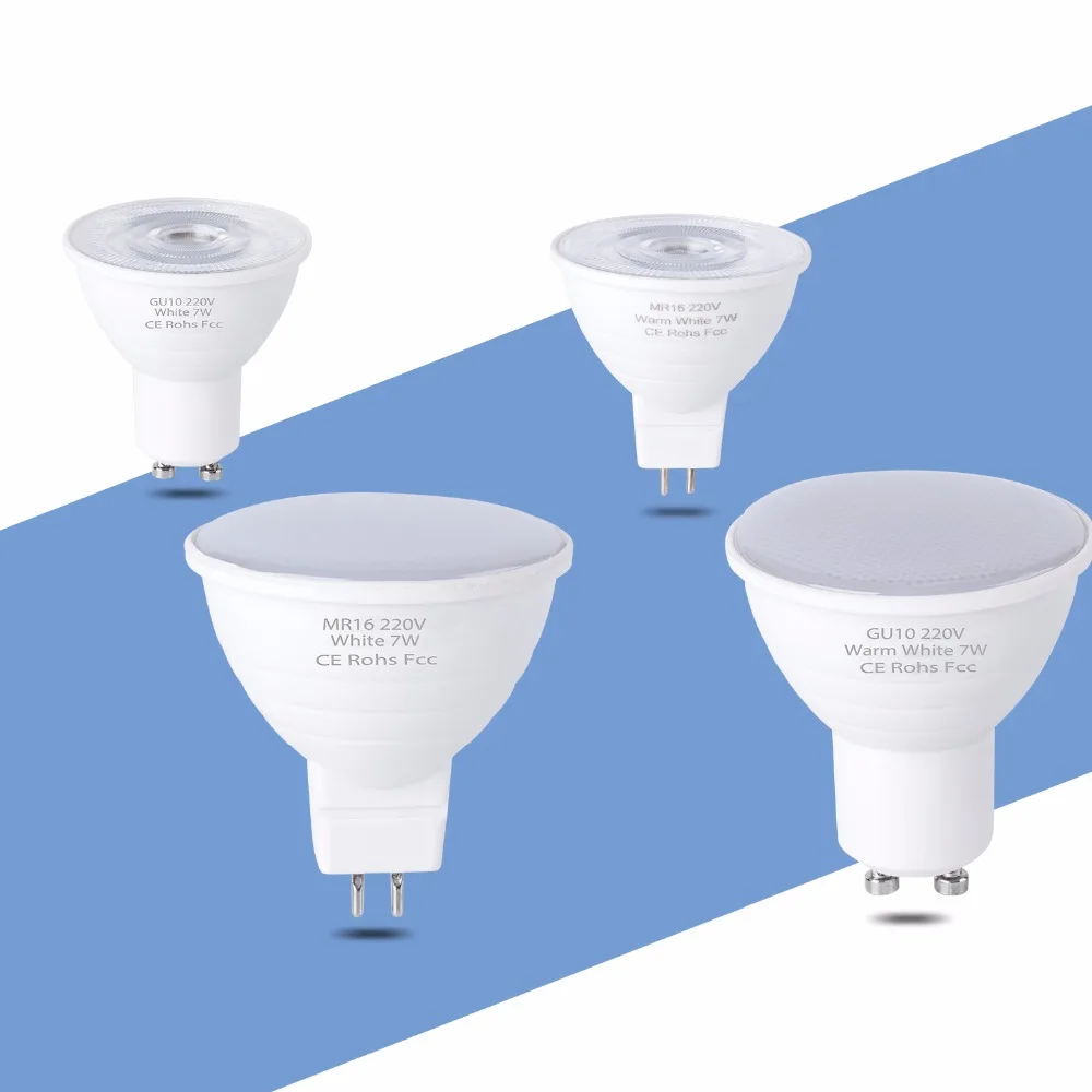 

GU10 LED Bulb Spotlight MR16 LED Lamp Corn Bulb 2835 SMD 5W 7W Home Lighting 220V 6 12leds Ampoule Spot Light Bulb GU5.3 230V