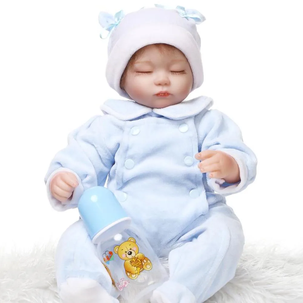 

NPK 40cm Lifelike Reborn Newborn Doll Set Silicone Cute Sleeping Baby Dolls for Kids Playmate Gift M09