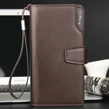 

Fashion men's wallet long clutch bag multi-function handbag casual mobile phone bag wallet men retro charm youth men's pu wallet