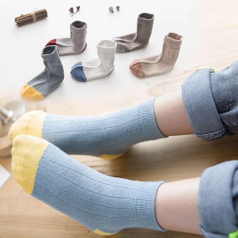 Детские носки из хлопка детские носки для детей ясельного возраста; бесшовные носки для маленьких мальчиков детские спортивные Школьные носки 5 пар/компл