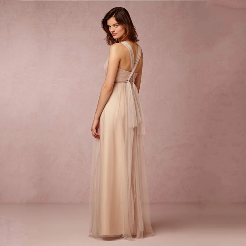 2017 Dreamy Net Vintage Bridesmaid Dresses Long Champagne Wedding 2017 Dreamy Net Vintage Bridesmaid Dresses Long Champagne Wedding Guest Dress Vestido De Madrinha Casamento Longo In From Weddings