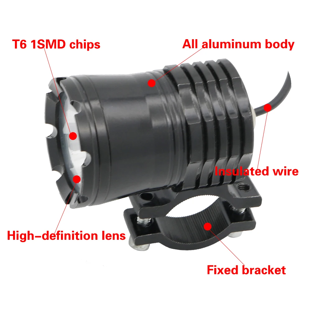 New Motorcycle LED Headlight Spotlight Super Bright White Moto Motorbike Fog Driving Passing Spot Lights (3)