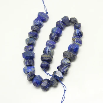 

Approx 30pcs/str Natural Lapis Lazuli Loose Beads Middle Drilled Pendants,Faceted Nugget Raw Lapis Stones Making Necklace Gifts