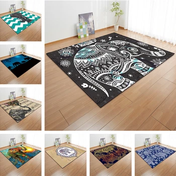 

3D Colorful elephant animal Carpet livingroom bedroom parlor large size rugs gold elephant carpet kitchen hallway door floor mat