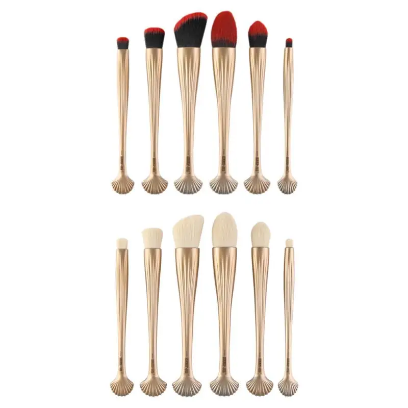 

6pcs/set Shell Shaped Makeup Brushes Cosmetic Foundation Power Eyeshadow Powder Foundation Contour Blending Beauty Makeup Brush