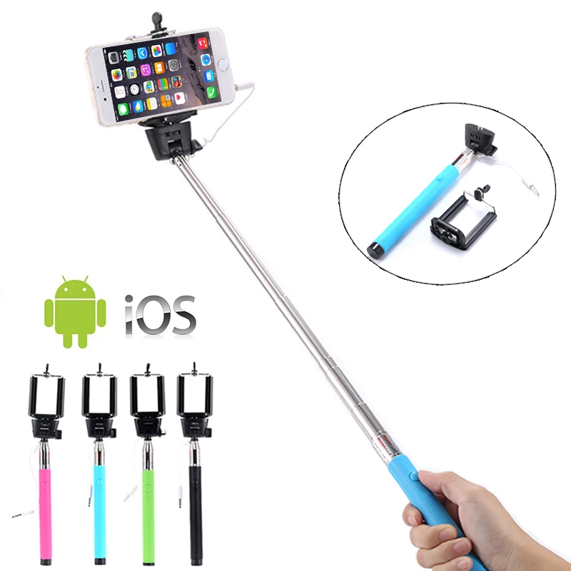 

Android IOS Wired Selfie Stick Extendable for iphone 6 6s 7 8 plus for Samsung Note 9 s8 s9 plus s4 s5 s6 s7 edge Para Selfie
