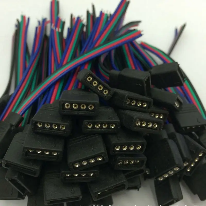 

100pcs/lot , 4P Female led strip connector for RGB Color SMD 5050 Led strip light