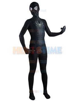 

Spiderman Costume Black Spider-Man Superhero Cosplay party Suit Halloween Zentai Bodysuit For Adult/ Kids/Custom Made