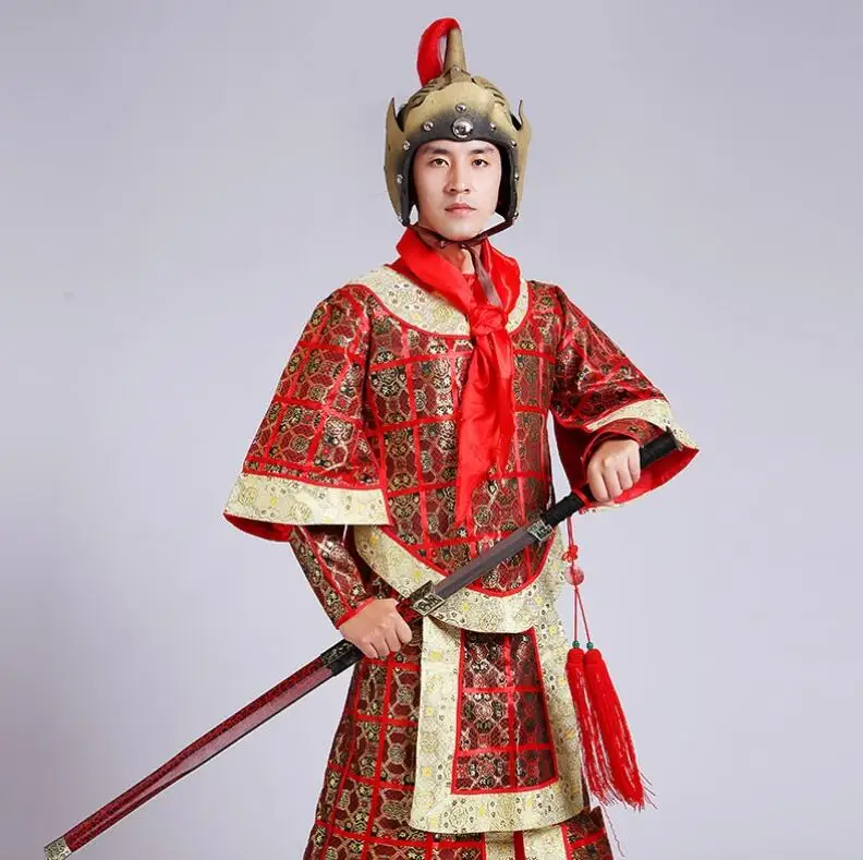 Меч Костюм Охранника ТВ выступлений одежда общие команды древних мужской хан Qin jin Тан генералов Маршал три костюм