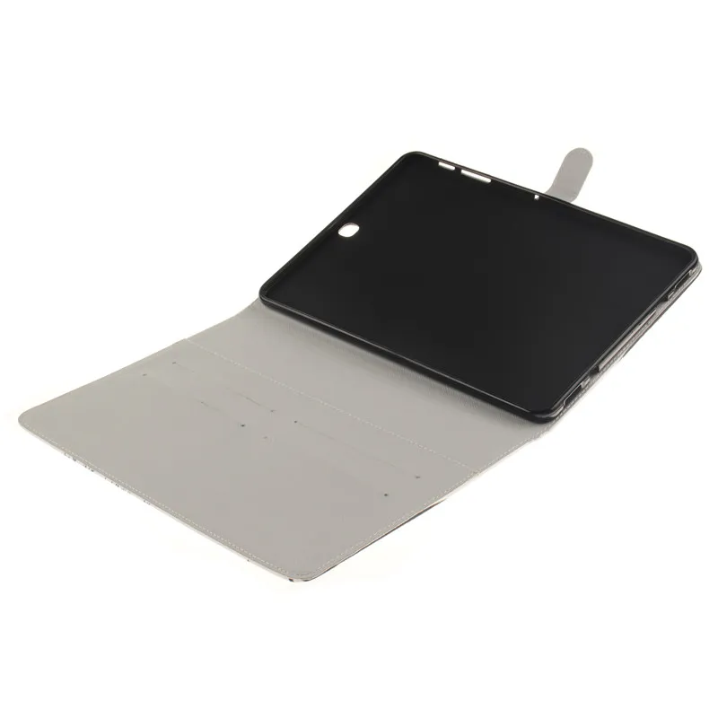 Luxury 2 Leavies PU Leather Stand Flip Case for Samsung Galaxy Tab S2 9.7 Case T810 T815 Wallet  Case Tablet Cover Back Silicon (60)
