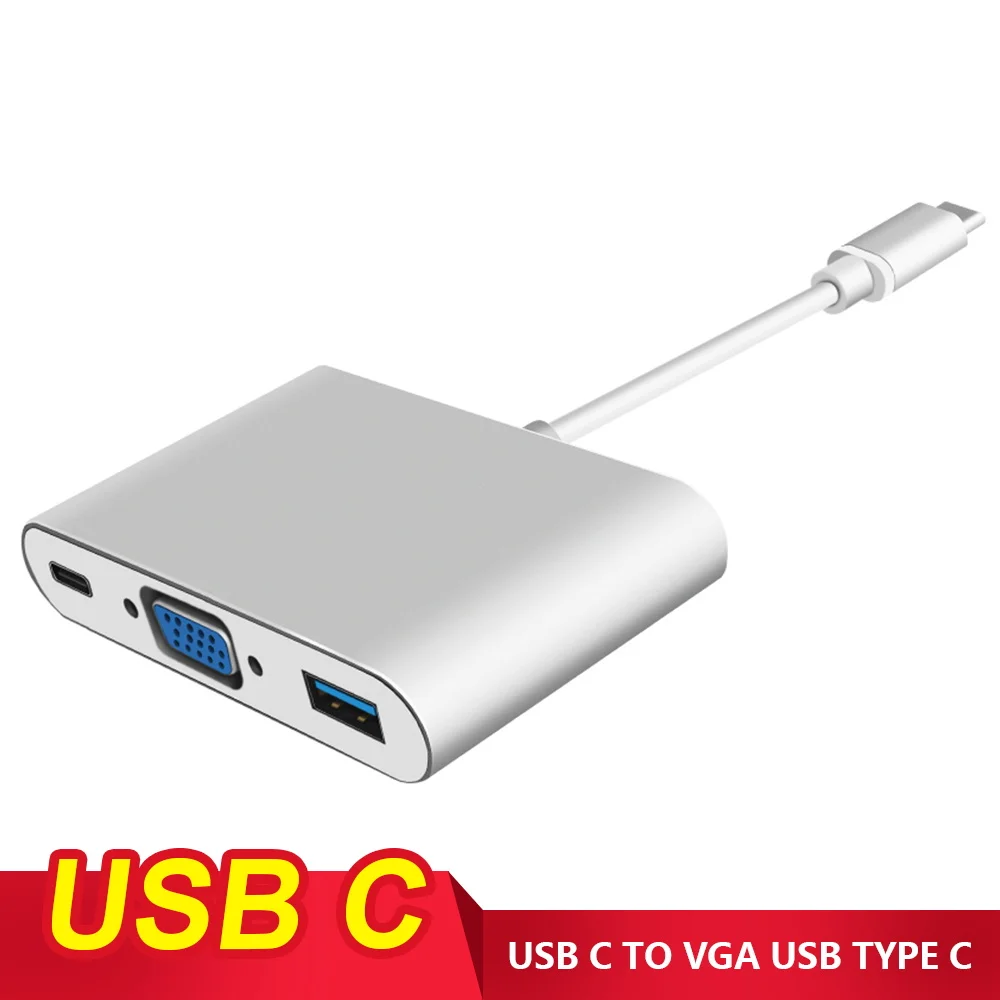 

2018 Type-c 3.1 male to VGA/USB3.0/Type-c female adapter for Macbook Notebook Monitor HDTV 1080P