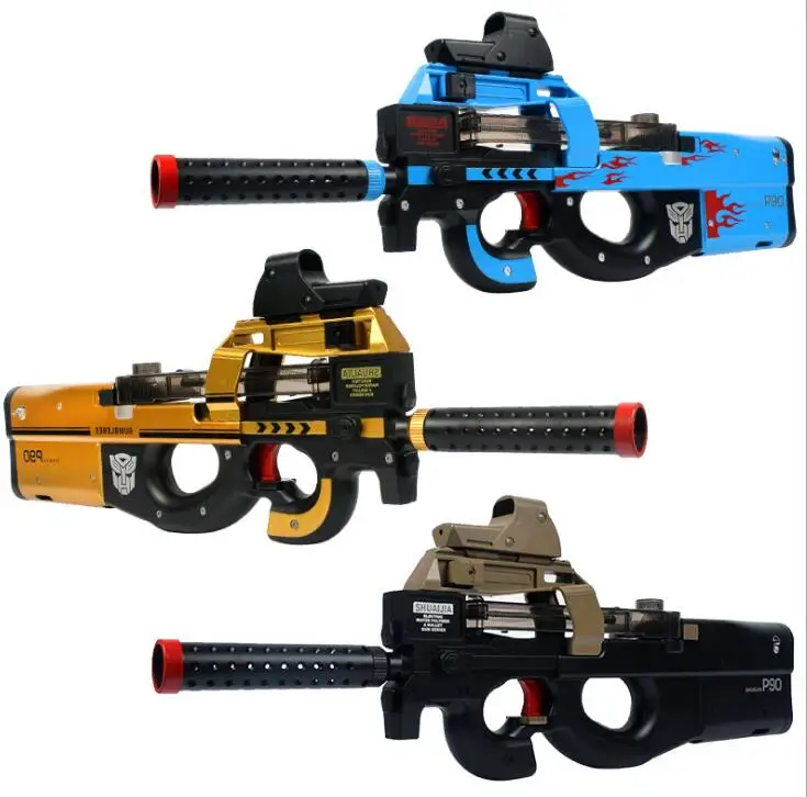 

P90 Live CS Electric Toy Gun Graffiti EditionAssault Snipe Weapon Soft Water Bullet Bursts Gun Funny Outdoors Toys For Kid new