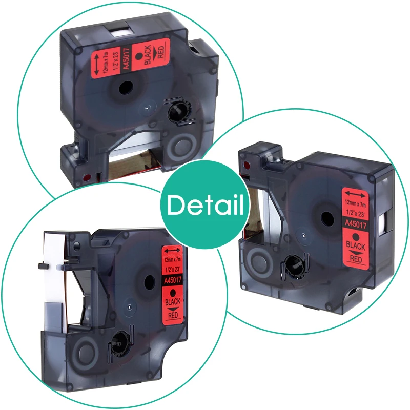 Greateam 2 шт./лот 45017 совместимый с dymo D1 S0720570 запечатанных лент для черный на красном