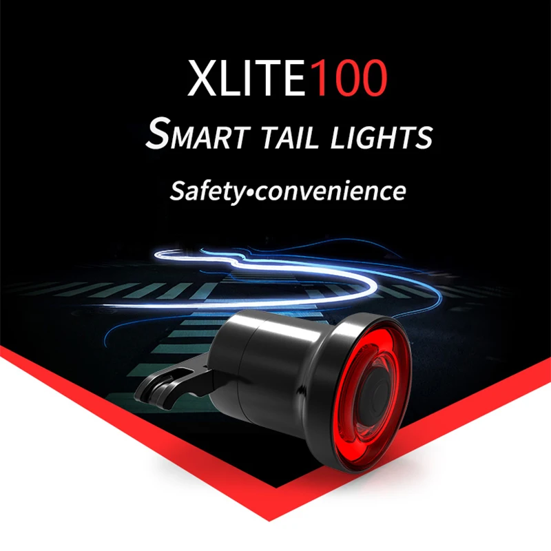 Xlite100 велосипедный задний фонарь Авто старт/стоп тормоз зондирование IPx6