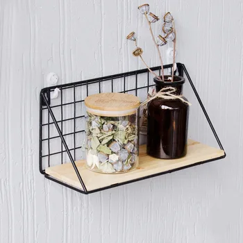 

Iron art Hangable with a wood board Makeup Organizer use for storing Cosmetic Bottle Book also used as Bathroom Table Organizer