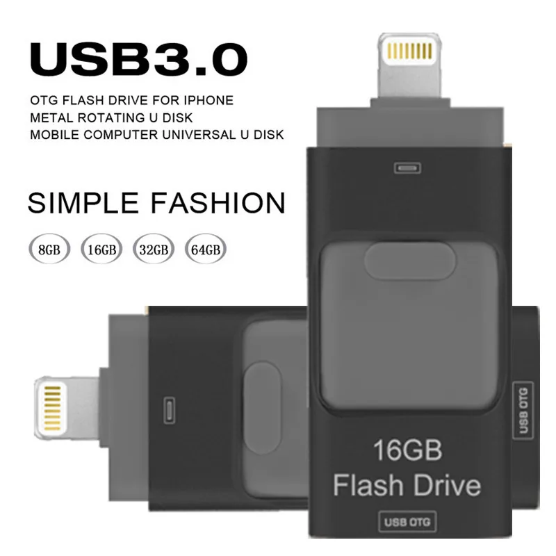 Usb flash drive 3.0 HD Pendrive Lightning data for iPhone/iPad/iPod