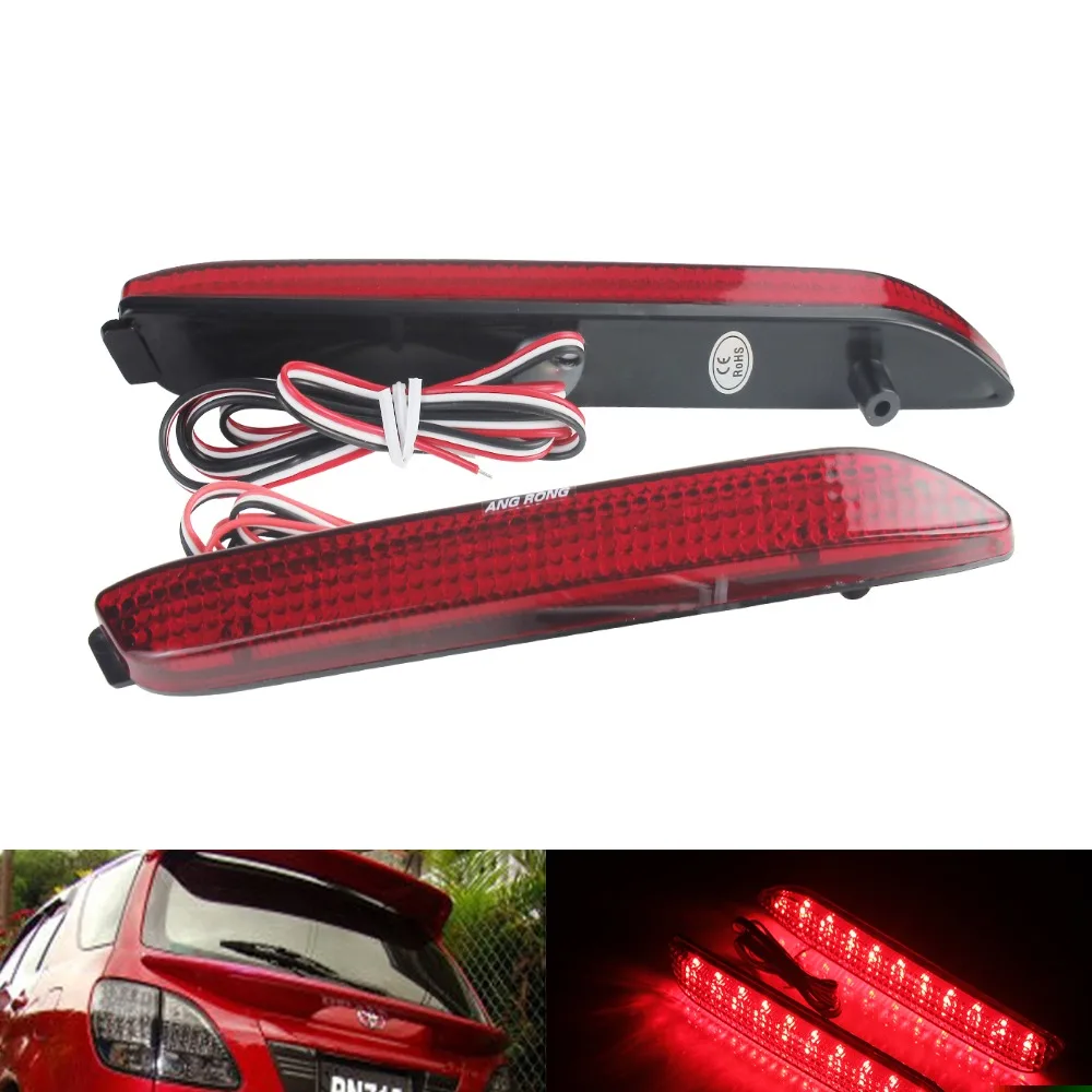 

ANGRONG 2x Red LED Rear Bumper Reflector Brake Reverse Light For Lexus IS F GX470 RX300 (CA189)
