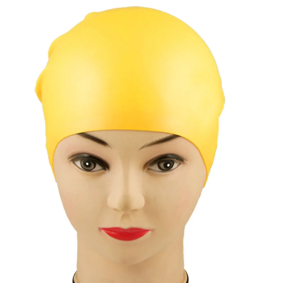 Wholesale 5X Adult Soft Silicone Dome Shape Swimming Cap Hat Yellowin