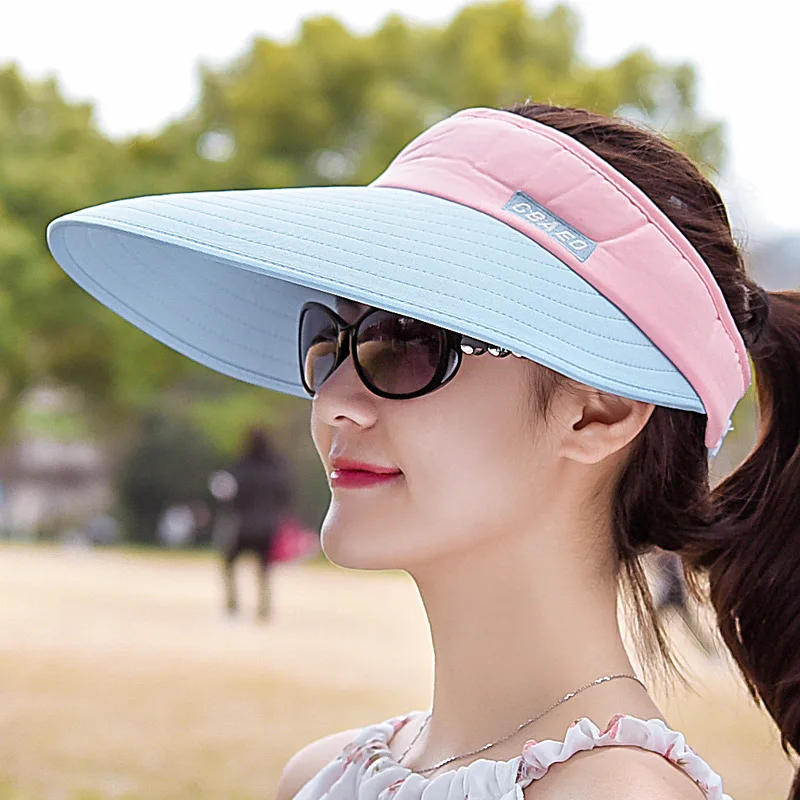 Для женщин Летняя солнцезащитная Кепка с буквой солнцезащитный козырек с вышивкой Кепки с большими головами Повседневное пляжные Шапки Открытый УФ солнцезащитный крем складывающиеся шляпы