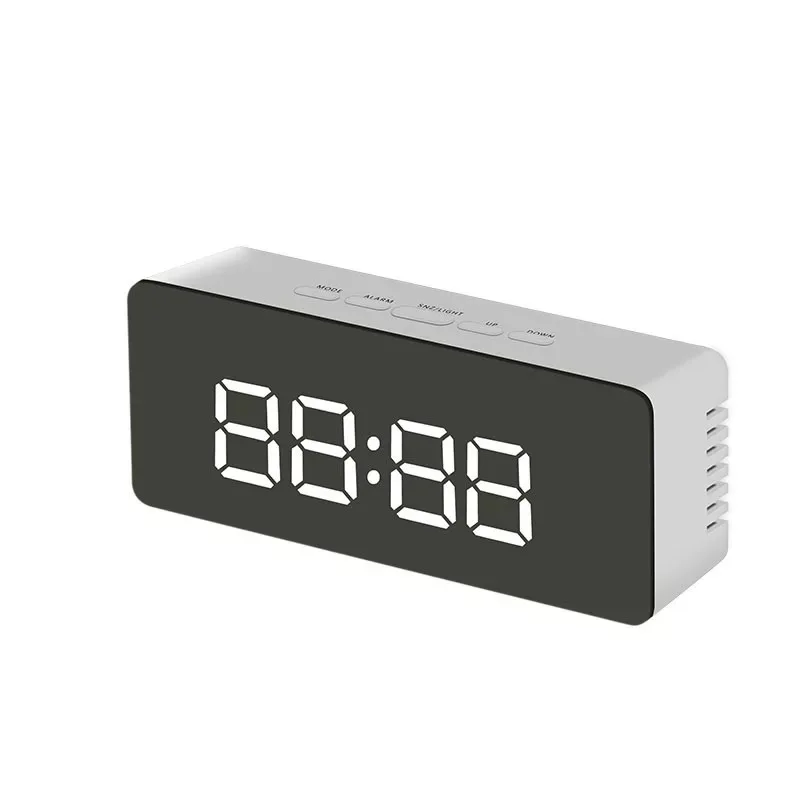 

Mirror Alarm Clock LED Digital Table Clock Snooze Wake Up Light Modern Electronic Large Time Temperature Home Decoration Clock