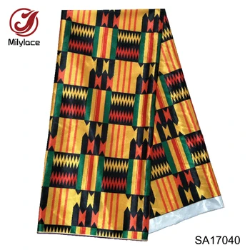 

New coming digital printed satin fabric hot selling nigerian ankara wax pattern design satin fabric for party SA17040