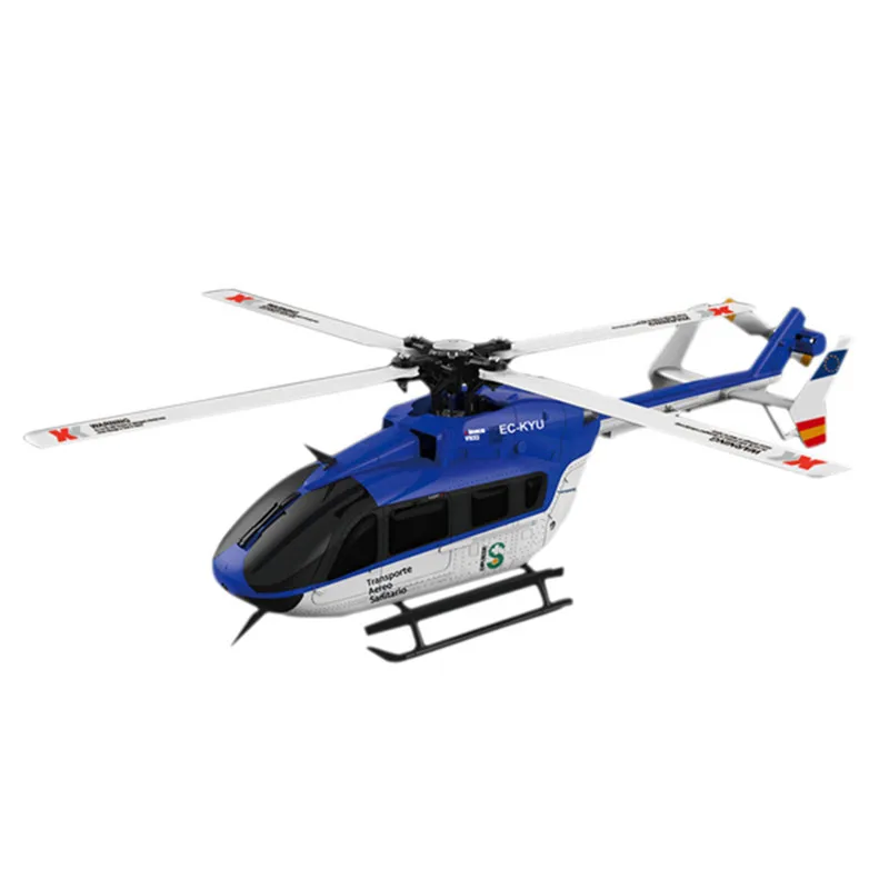 

XK K124 2.4G 6CH Brushless EC145 3D6G System RC Helicopter with 4PCS 3.7V 700mAh Lipo Battery Version Compatible
