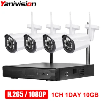 

YanivisionCCTV Camera System 2018 New 1080P HD H.265 Security IP Camera Outdoor Wifi NVR Kit Video Surveillance Wireless Cam Set