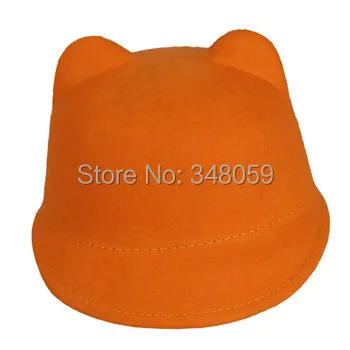 Новая мода Женская Fedora шапка, сезон осень-зима Микки кошка ухо зверошапка
