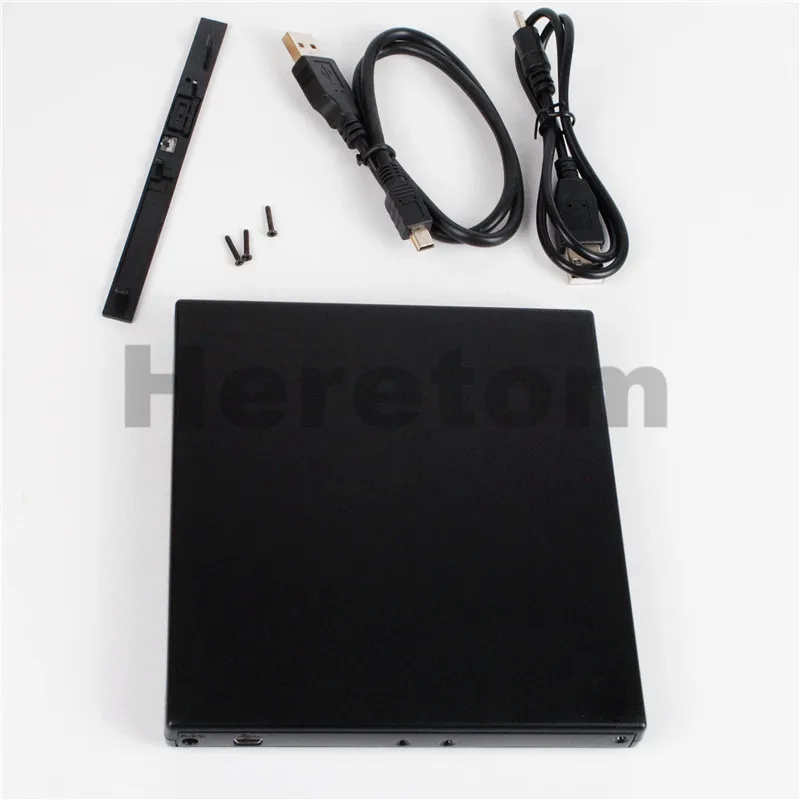 Heretom USB 2.0 SATA to SATA 9.5mm External Optical Drive Enclosure CD DVD-ROM Case For Laptop Optical Drive sata hdd box