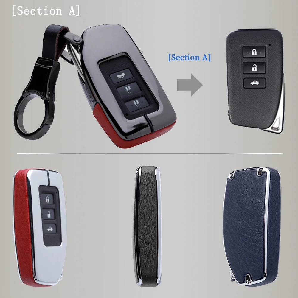 Кожаный комбинированный чехол для ключей для автомобиля, чехол для Lexus NX 200 NX300H RX 350 450 H ES 350 300 h Smart KeyLess Enter, автомобильный Стайлинг, 3 кнопки