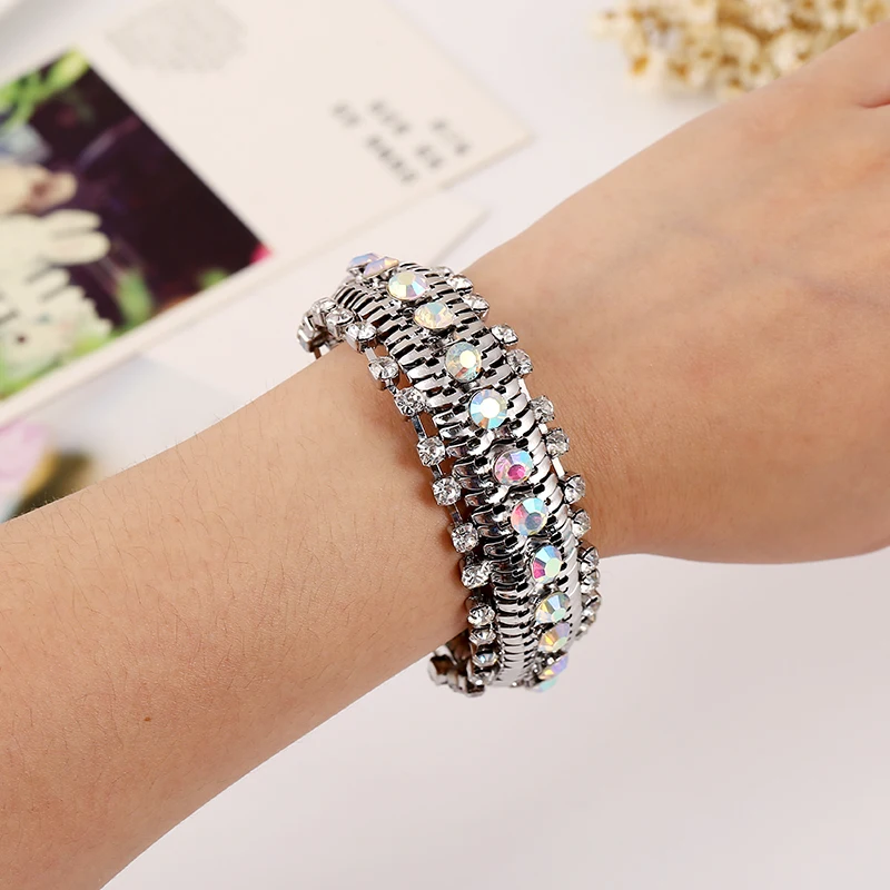 Buy 2016 Hot Sale Fashion women Wide Bracelets With Crystals High Quality Fine