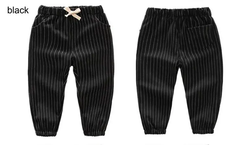 COOTELILI 80-130cm Warm Velvet Leggings For Kids Girls Casual Elastic Waist Fleece Boys Pants Striped Trousers Baby Clothes (4)