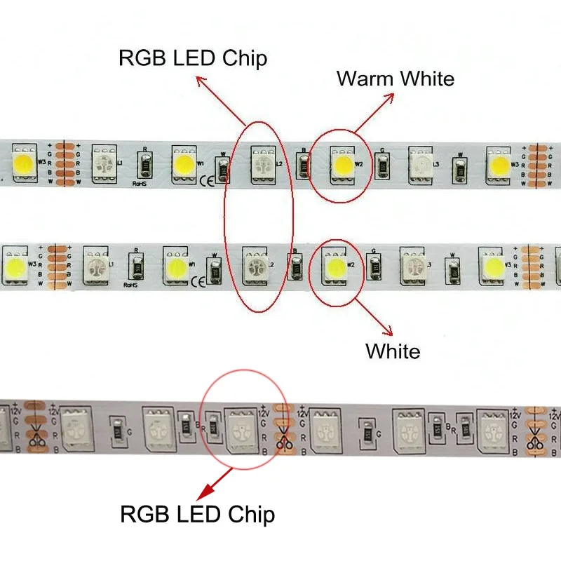 СВЕТОДИОДНАЯ лента SMD 5050 RGBW RGBWW RGB водостойкая 5 м 12 В постоянного тока 60