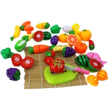 24Pcs Set Plastic Play font b Toy b font Fruit and Vegetables Cutting Kids Pretend Play
