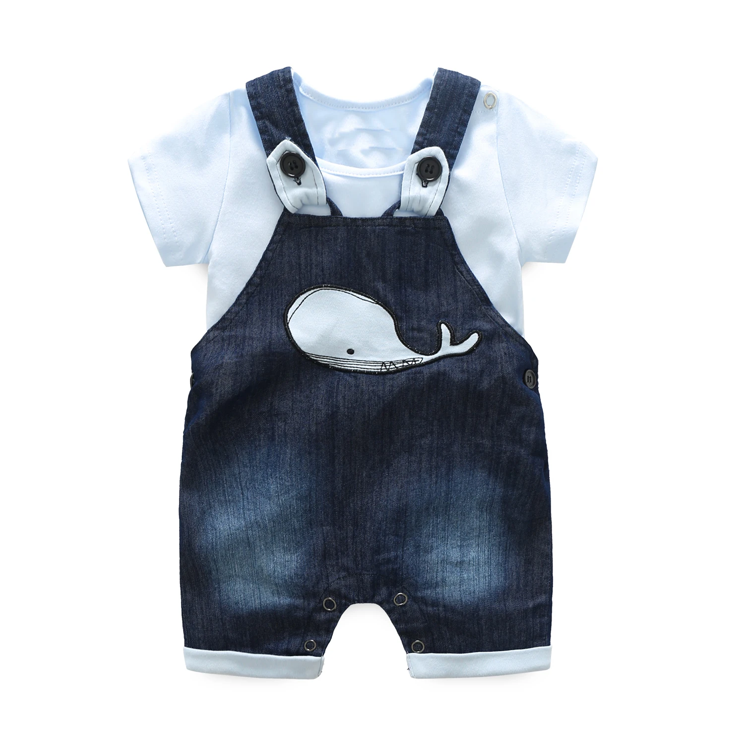 Одежда для новорожденных комбинезон с короткими рукавами для малышей с джинсовым комбинезоном короткий милый ребенок новорожденный комплект одежды bebes одежда