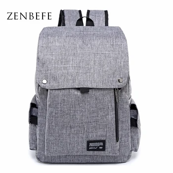 

ZENBEFE Simple Linen Backpack Men High Quality School Bag Laptop Backpack Travel Rucksack Casual Stachels Rucksack Mochila Bags